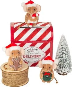 Teddy Hermann Weihnachtsmaus mit Kranz 11cm