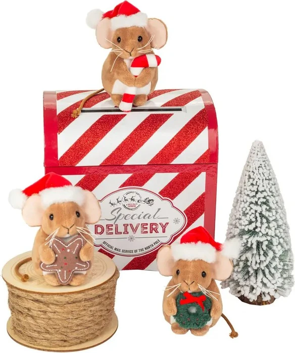 Teddy Hermann Weihnachtsmaus mit Kranz 11cm