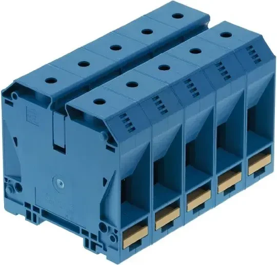 Weidmüller WDU 95N/120N BL Durchgangs-Reihenklemme, Schraubanschluss, blau, 120 mm², 269 A, 1000 V, Anzahl Anschlüsse: 2