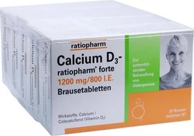 Calcium D3-ratiopharm forte Brausetabletten, 100 Stück (5x 20 Stück)