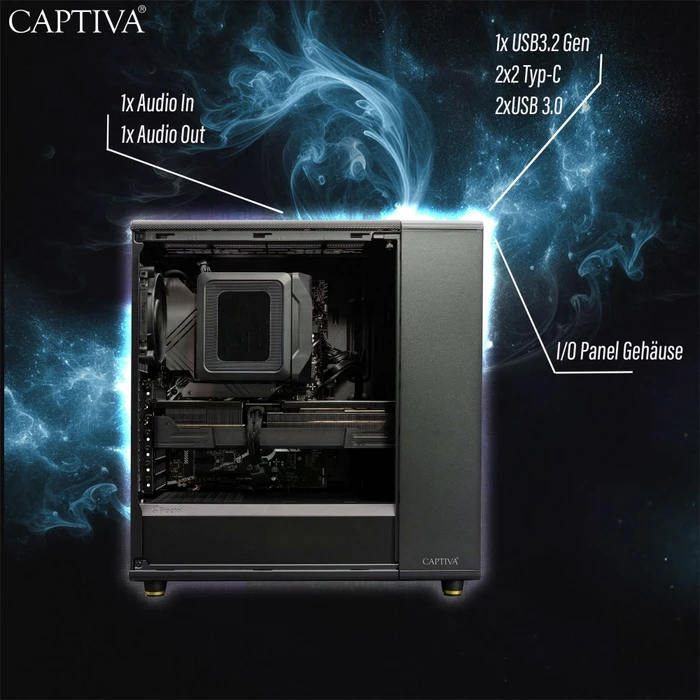 Captiva Entry Gaming R10-2105, Ryzen 7 5700X, 16GB RAM, 1TB SSD, Arc B580 Graphics, Windows 11 Home
