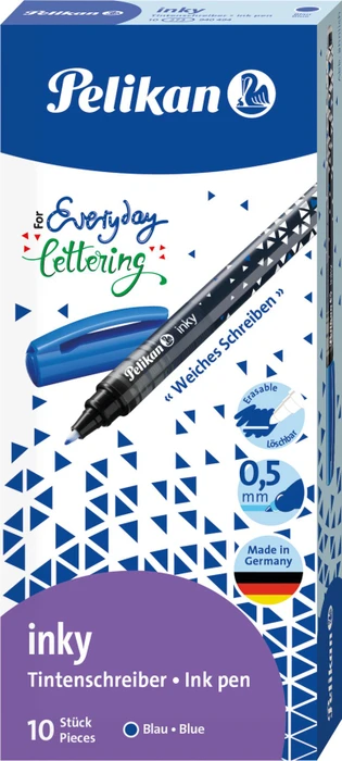 Pelikan inky Tintenroller (Mine) blau, Rechtshänder, Faltschachtel