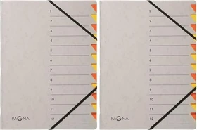 Pagna Easy Grey Ordnungsmappe, 12 Fächer, A4, grau/orange