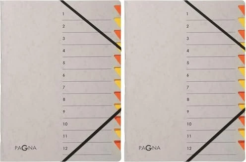 Pagna Easy Grey Ordnungsmappe, 12 Fächer, A4, grau/orange