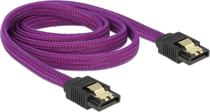 DeLOCK SATA 6Gb/s Kabel Premium violett 0.2m, gerade/gerade