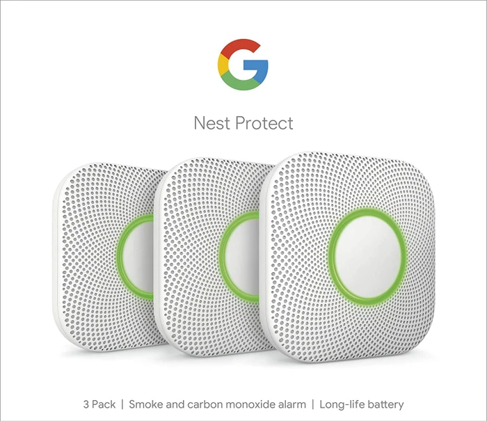 Google Nest Protect (Batterie, 2. Generation), 3er-Pack, Brandmelder
