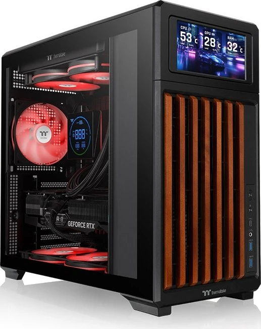 Thermaltake TR300 WS Black, schwarz/braun, Glasfenster