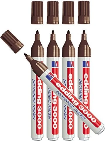 edding 3000 Permanentmarker dunkelbraun, 5er-Pack