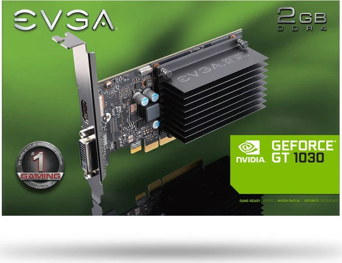 EVGA GeForce GT 1030 Passive Low Profile, 2GB DDR4, DVI, HDMI