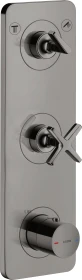 Hansgrohe Axor Citterio E Thermostatmodul 380/120 Kontrollfeld mit Platte für 2 Verbraucher polished black chrome