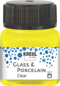 Kreul Glass & Porcelain Clear Malfarbe, gelb, 20ml