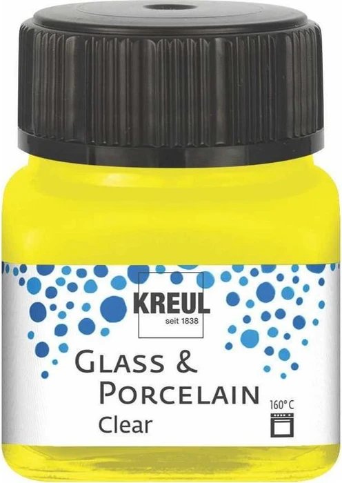 Kreul Glass & Porcelain Clear Malfarbe, gelb, 20ml