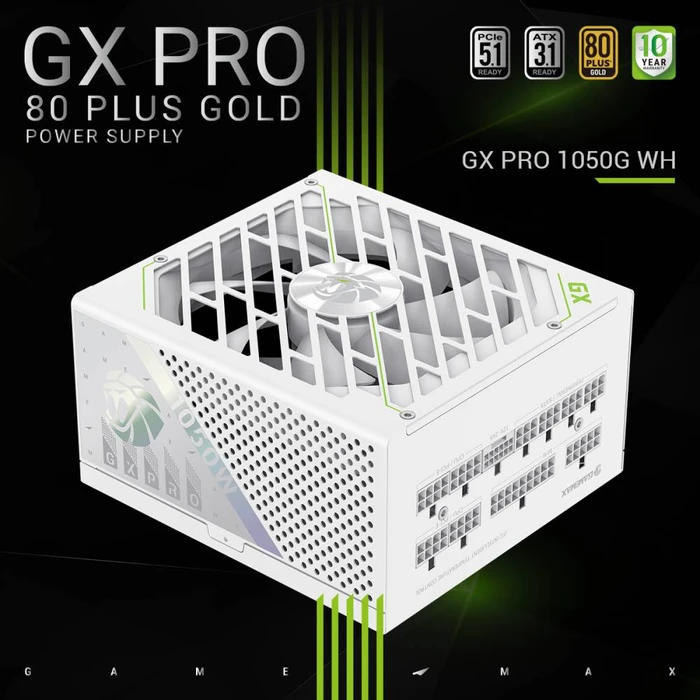 GameMax GX Pro Gold 1050G WH weiß 1050W, ATX 3.1