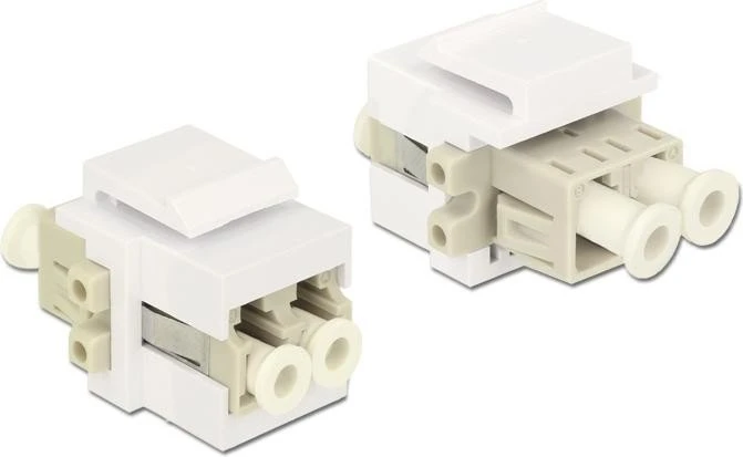DeLOCK Keystone Modul LC Duplex Buchse via LC Duplex Buchse, Multimode