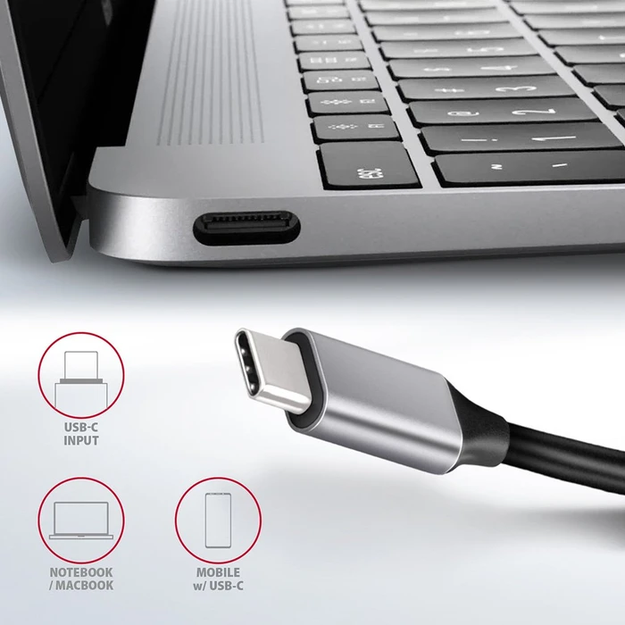 Axagon 6in1 USB-C Combo Hub, USB-C 3.0 [Stecker]