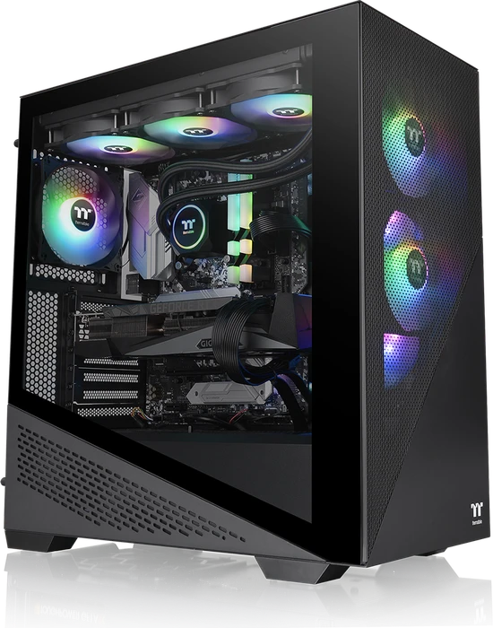 Thermaltake Divider 370 TG ARGB, schwarz, Glasfenster