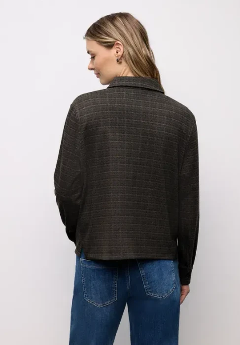 Street One Karierte Jacquard Hemd langarm schwarz (Damen)