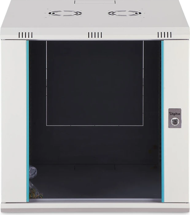 Digitus Dynamic-N Serie 19" Wandgehäuse 12HE, unmontiert, Sicherheitsglastür, IP2X, RAL 7035, 600mm tief