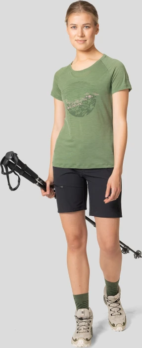 Odlo Ascent Performance Wool Light Funktionsshirt kurzarm loden frost melange (Damen)