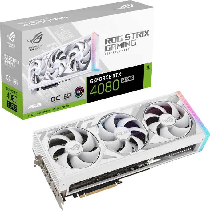 ASUS ROG Strix GeForce RTX 4080 SUPER White OC, ROG-STRIX-RTX4080S-O16G-WHITE, 16GB GDDR6X, 2x HDMI, 3x DP