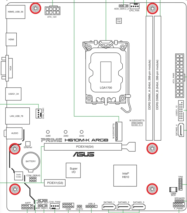 ASUS Prime H610M-K ARGB (Intel 1700)