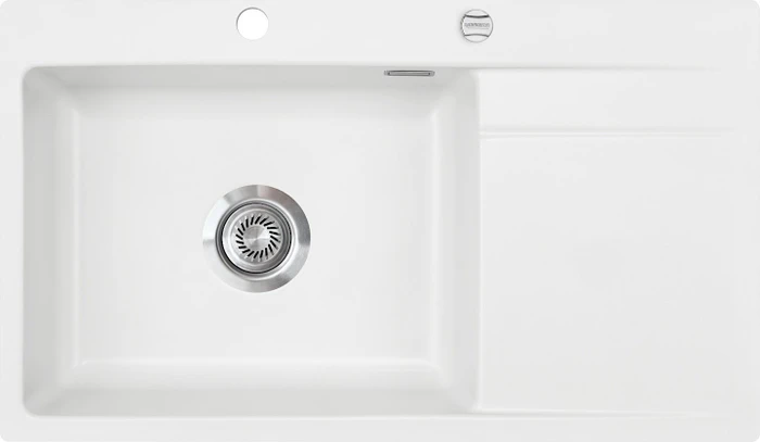 systemceram Stema 86 SL F Einbau Becken links mit Ablauffernbedienung polar