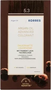 Korres Argan Oil Permanent Hair Colorant Haarfarbe 5.3 hellbraun gold