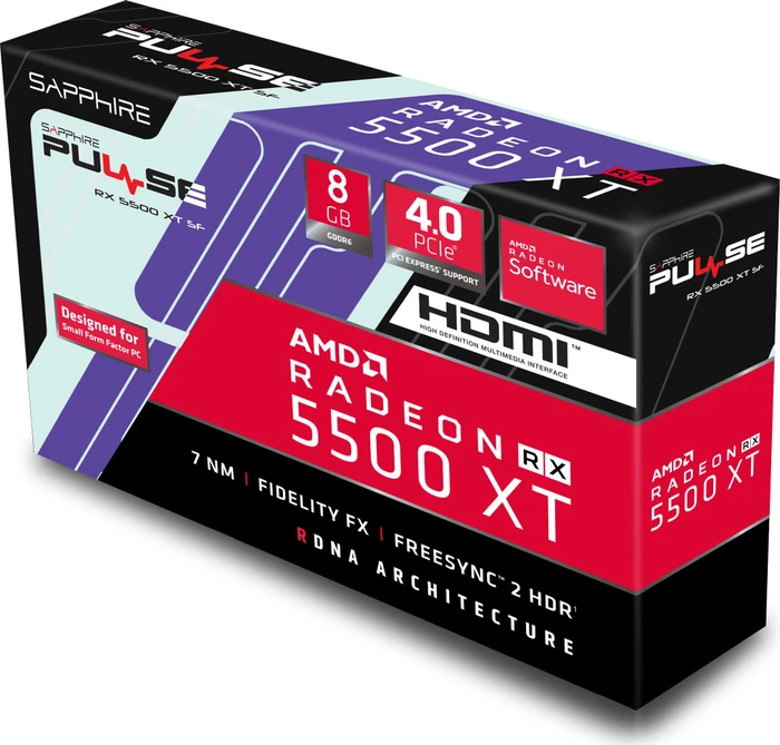 Sapphire Pulse Radeon RX 5500 XT SF 8G, 8GB GDDR6, HDMI, 3x DP, lite retail