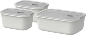 Mepal EasyClip rechteckig Aufbewahrungsbehälter-Set nordic white, 3-tlg.