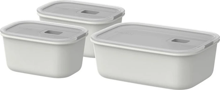 Mepal EasyClip rechteckig Aufbewahrungsbehälter-Set nordic white, 3-tlg.