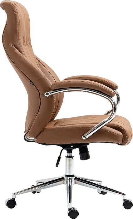CLP Wigan Echtleder Bürostuhl, hellbraun (314911) – Bild 3 von 8
