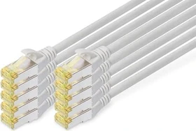 Digitus Patchkabel, Cat6a, S/FTP, RJ-45/RJ-45, 0.25m, grau, 10er-Pack