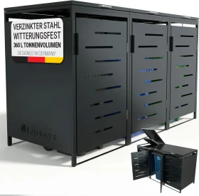 Juskys Metall Mülltonnenbox Arel 3er