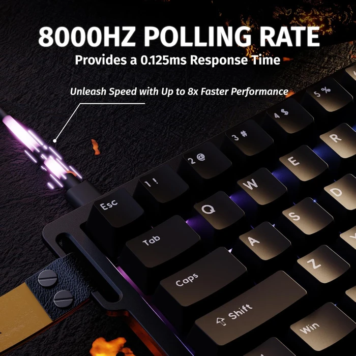 Attack Shark X68 HE Rapid Trigger Keyboard, schwarz, LEDs RGB, Outemu White Jade Magnetic, USB, US