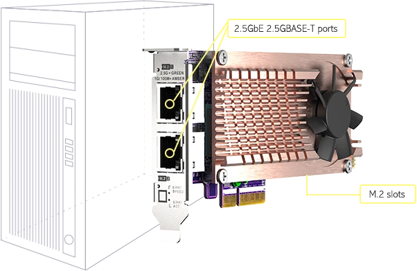 QNAP LAN-Adapter, 2x RJ-45, PCIe 3.0 x4