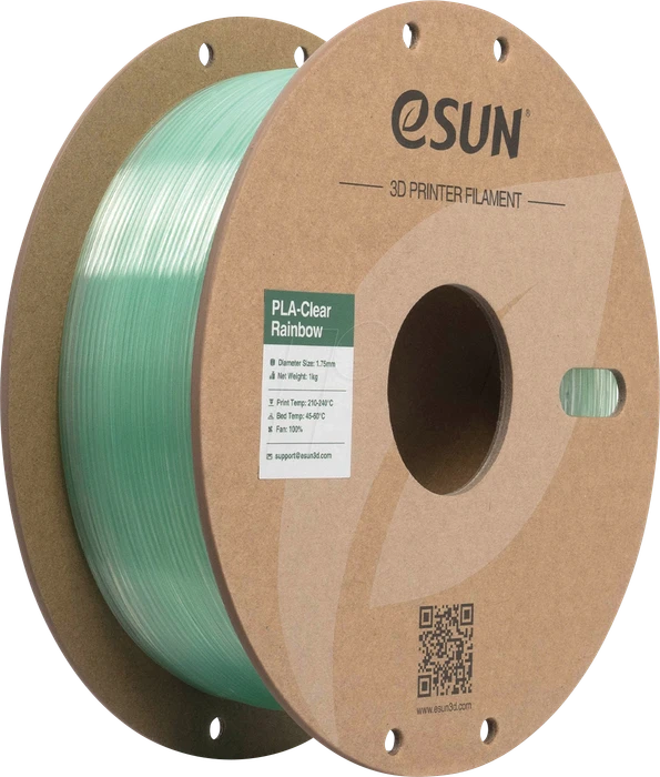 eSUN PLA Clear, kristallcyan, Spule, 1.00kg