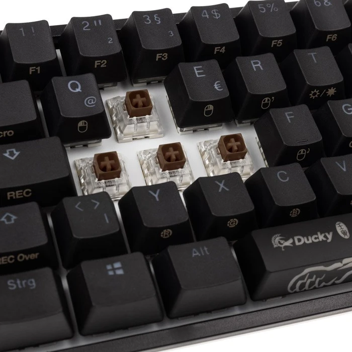 Ducky One 2 Pro Mini, PBT, schwarz, LEDs RGB, Kailh Box BROWN, USB, DE