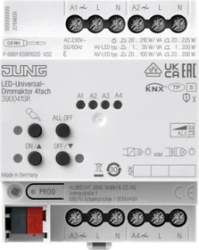 Jung KNX LED-Universal-Dimmaktor, REG, 4 TE, Secure, 4-fach (39004 1S R)