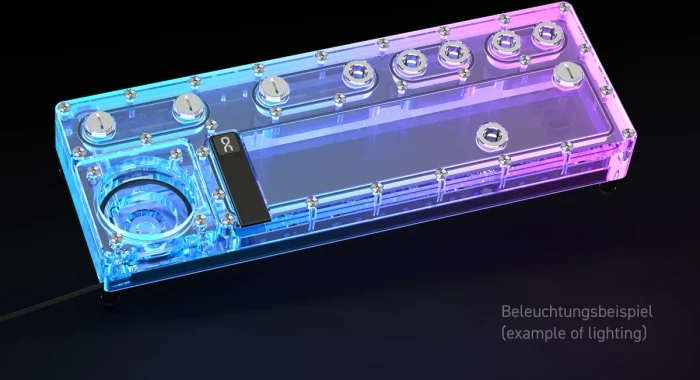 Alphacool Core Distro Plate 360 Links V.2 mit VPP, Verteilerplatte mit Pumpe