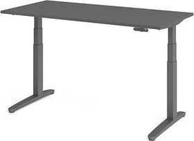 Hammerbacher Ergonomic Aktiv XBHM16 elektrisch höhenverstellbarer Sitz-Steh-Schreibtisch 160x80cm graphit/graphit