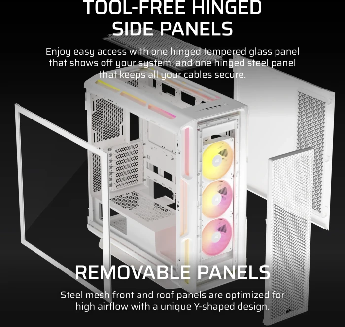 Corsair iCUE LINK 5000T LX RGB, weiß, Glasfenster