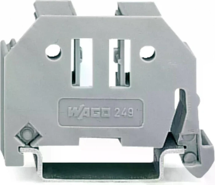 Wago Schraubenlose Endklammer 10mm breit für Tragschiene 35x15 und 35x7,5, grau, 1 Stück