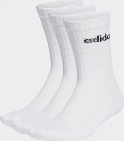 adidas Linear Crew Cushioned Socken weiß/schwarz, 3 Paare