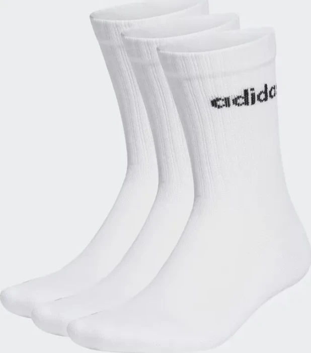 adidas Linear Crew Cushioned Socken weiß/schwarz, 3 Paare