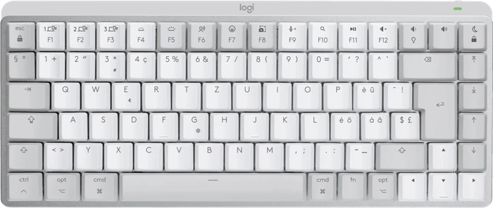 Logitech MX Mechanical Mini for Mac, Pale Grey, Logi Bolt, Kailh Choc V2 LOW PROFILE BROWN, USB/Bluetooth, CH