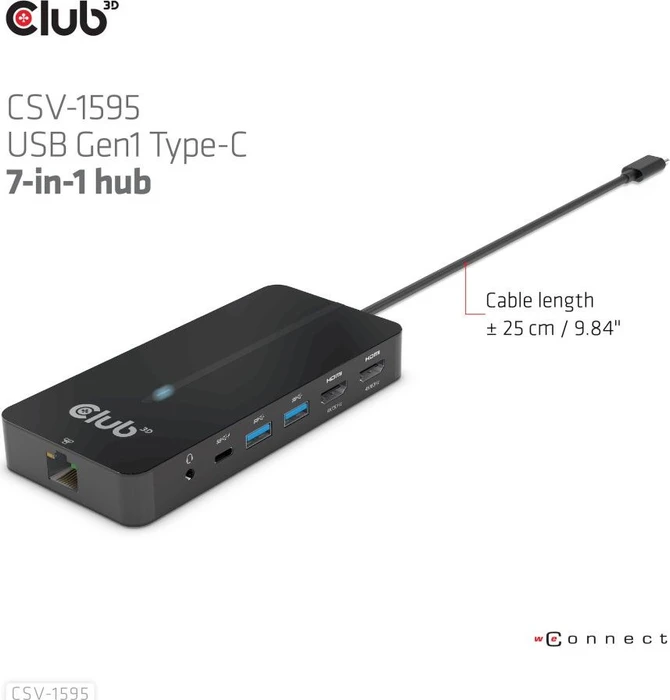 Club 3D 7in1 Hub, USB-C 3.0 [Stecker]