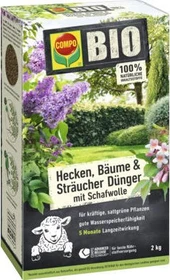 Evergreen Garden Care Compo Bio Hecken, Bäume und Sträucherdünger mit Schafwolle, 2kg