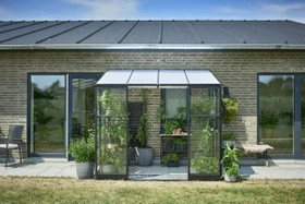 Halls Qube Lean-To 68 SG 3mm Gewächshaus schwarz