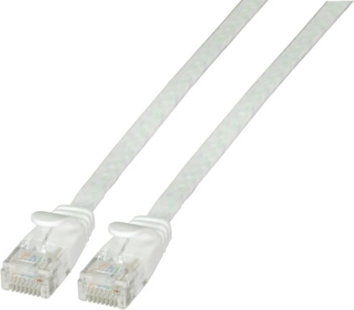 EFB Elektronik PVC kompakt Flach-Patchkabel, Cat6a, U/UTP, RJ-45/RJ-45, 0.25m, weiß