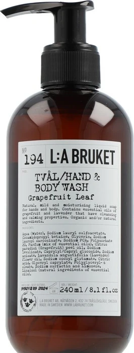 L:A Bruket No 194 Grapefruit Leaf Hand & Body Wash, 250ml